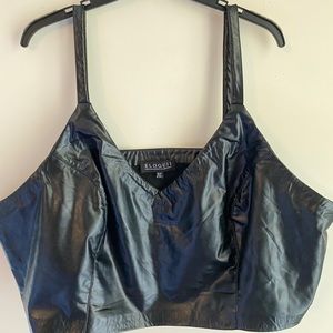 Eloquii Faux leather Crop Top